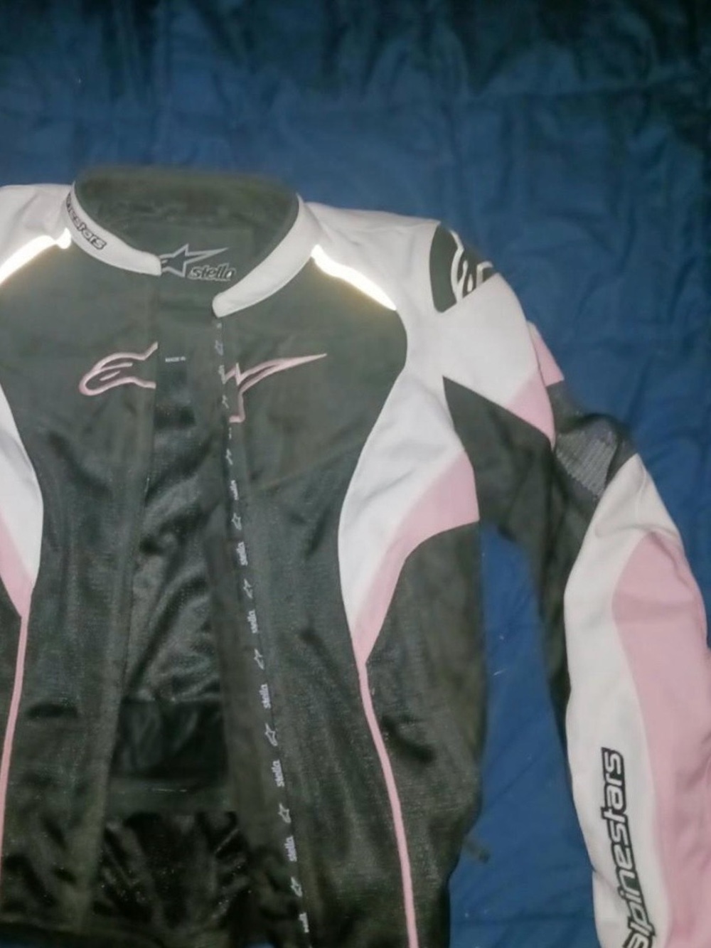 Alpinestars Black, White & Pink Women's Motorcycle Jacket size XL